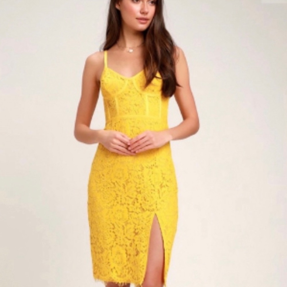 Lulus lemon yellow dress